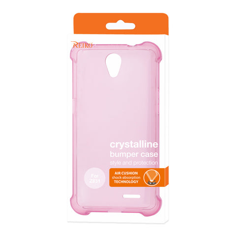 Reiko Zte Maven 2/ Chapel (z831) Clear Bumper Case With Air Cushion Protection In Clear Hot Pink