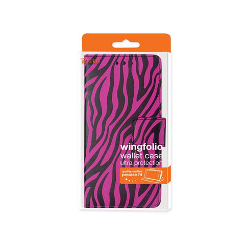 Reiko Iphone 6 Plus 3-in-1 Animal Zebra Print Wallet Case In Hot Pink