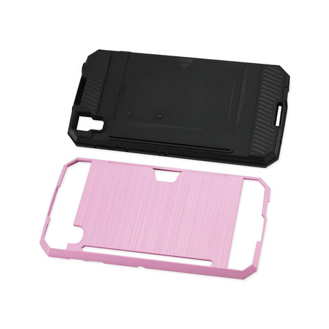 Reiko Alcatel One Touch Idol 4 Slim Armor Hybrid Case With Card Holder In Pink