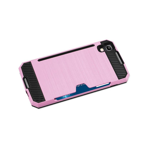 Reiko Alcatel One Touch Idol 4 Slim Armor Hybrid Case With Card Holder In Pink