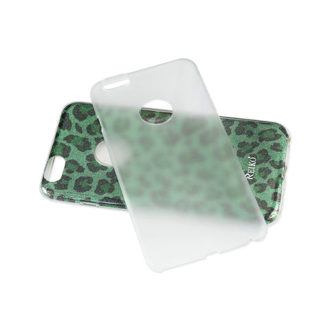 Reiko Iphone 6/ 6s Shine Glitter Shimmer Leopard Hybrid Case In Leopard Green