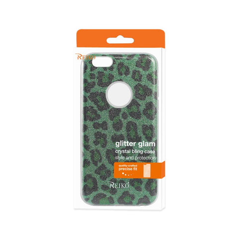 Reiko Iphone 6/ 6s Shine Glitter Shimmer Leopard Hybrid Case In Leopard Green