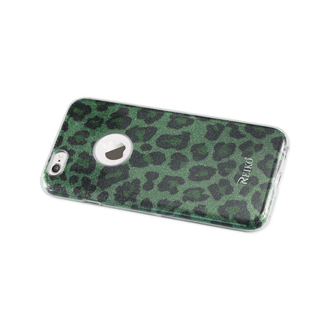 Reiko Iphone 6/ 6s Shine Glitter Shimmer Leopard Hybrid Case In Leopard Green