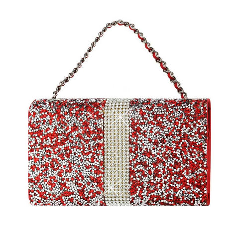 Reiko Horizontal Diamonds Pouch Iphone 6 Plus/ 6s Plus/ 7 Plus/ Samsung Galaxy S8 Edge In Red (6.62x3.46x0.68 Inches Plus)