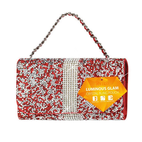 Reiko Horizontal Diamonds Pouch Iphone 6 Plus/ 6s Plus/ 7 Plus/ Samsung Galaxy S8 Edge In Red (6.62x3.46x0.68 Inches Plus)