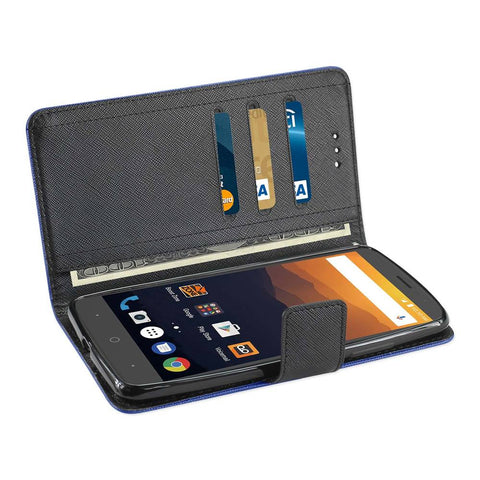 Reiko Zte Max Xl/ N9560 3-in-1 Wallet Case In Navy