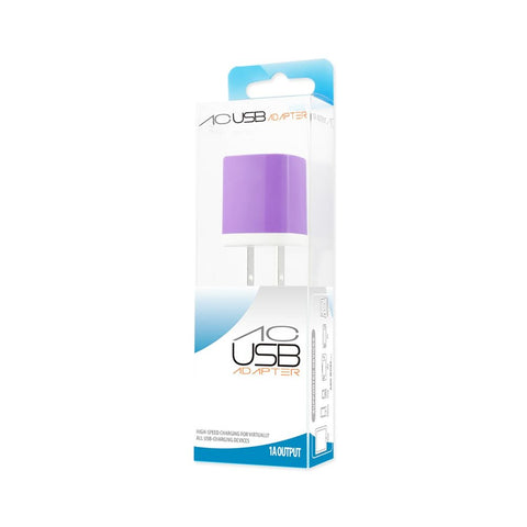 Reiko 1 Amp Wall Usb Travel Adapter Charger In Purple
