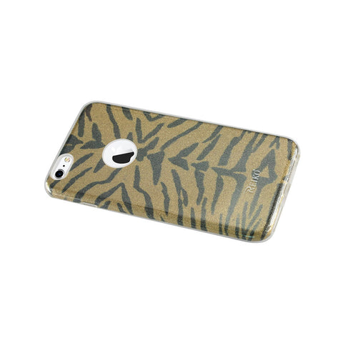 Reiko Iphone 6 Plus/ 6s Plus Shine Glitter Shimmer Tiger Stripe Hybrid Case In Yellow