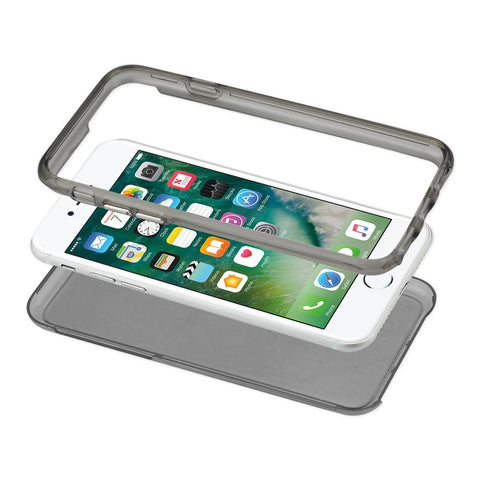 Reiko Iphone 8/ 7 Transparent Tpu Hard Protector Cover With Inner Extra Bumper In Clear Gray