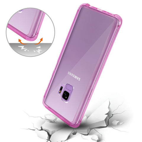 Reiko Samsung Galaxy S9 Clear Bumper Case With Air Cushion Protection In Clear Hot Pink