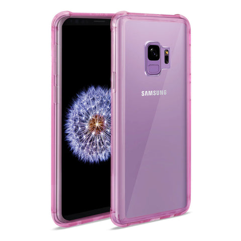 Reiko Samsung Galaxy S9 Clear Bumper Case With Air Cushion Protection In Clear Hot Pink