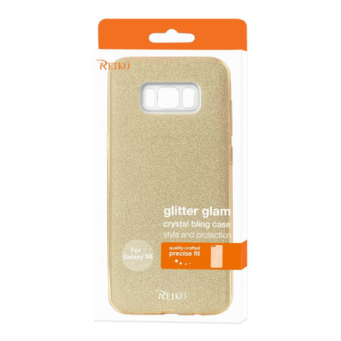 Reiko Samsung Galaxy S8/ Sm Shine Glitter Shimmer Leopard Hybrid Case In Gold