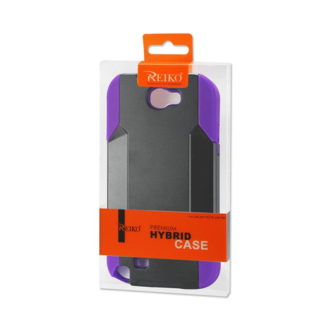 Reiko Samsung Galaxy Note 2 Hybrid Heavy Duty Case In Black Purple