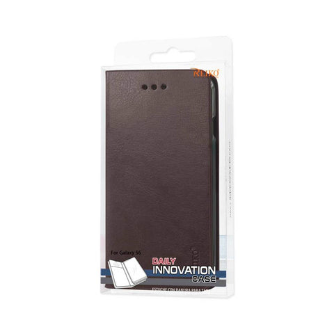 Reiko Samsung Galaxy S6 Flip Folio Case With Card Holder In Brown