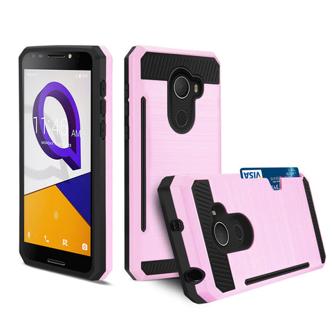 Reiko Alcatel Walters Slim Armor Hybrid Case With Card Holder In Pink