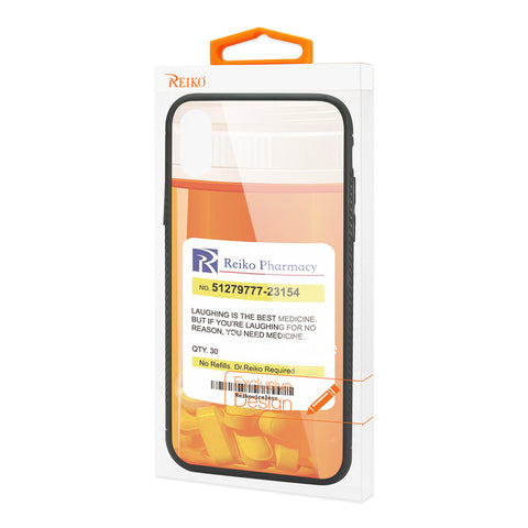 Reiko Iphone X/iphone Xs Hard Glass Design Tpu Case With Pill Container