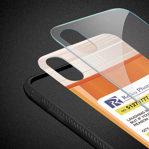 Reiko Iphone X/iphone Xs Hard Glass Design Tpu Case With Pill Container