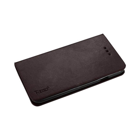 Reiko Zte Grand X Flip Folio Case With Card Holder In Brown