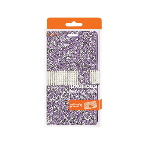 Reiko Samsung Galaxy S7 Edge Diamond Rhinestone Wallet Case In Purple