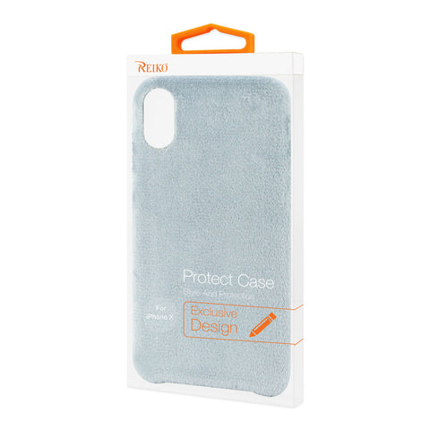 Reiko Iphone X/iphone Xs Fuzzy Fur Soft Tpu Case In Gray
