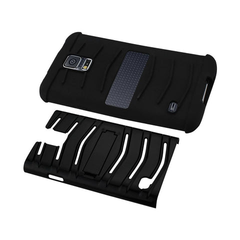Reiko Samsung Galaxy S5 Hybrid Fishbone Case With Kickstand In Black