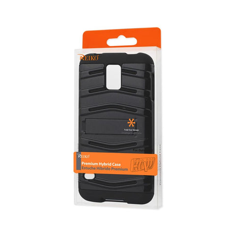 Reiko Samsung Galaxy S5 Hybrid Fishbone Case With Kickstand In Black