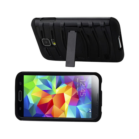 Reiko Samsung Galaxy S5 Hybrid Fishbone Case With Kickstand In Black