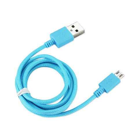 Reiko Braided Micro Usb Data Cable 3.3 Feet In Navy