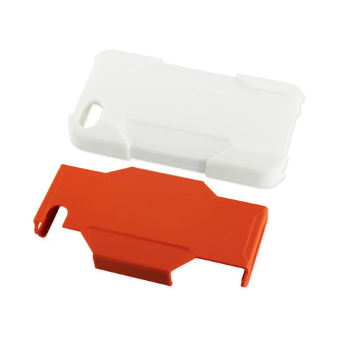 Reiko Iphone 4/ 4g Hybrid Heavy Duty Holster Combo Case In White Orange