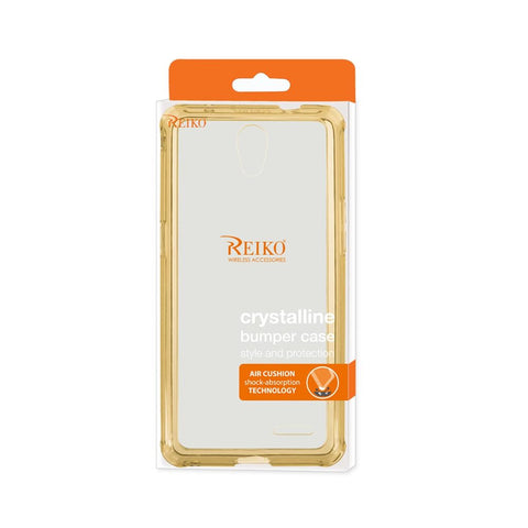 Reiko Zte Prestige Clear Bumper Case With Air Cushion Protection In Clear Gold