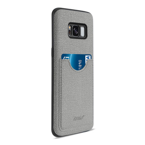 Reiko Samsung Galaxy S8/ Sm Anti-slip Texture Protective Cover With Card Slot In Gray