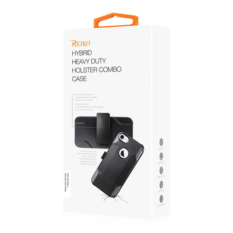 Reiko Iphone X/iphone Xs 3-in-1 Hybrid Heavy Duty Holster Combo Case In Black