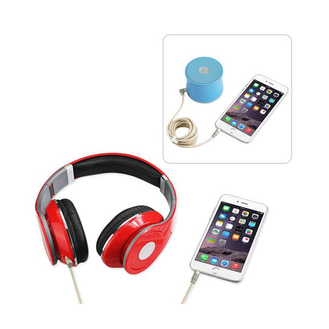 Reiko Nylon Braided Right Angle 3.5mm Male To Male Stereo Audio Cable 3.9fts In Gold