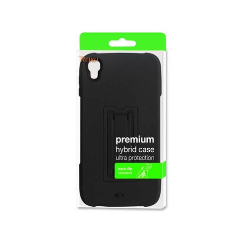 Reiko Alcatel One Touch Idol 3 Hybrid Heavy Duty 3 Pieces Case With Kickstand In Black