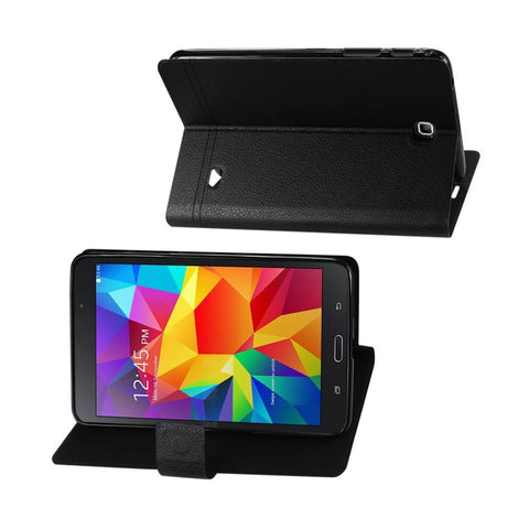 Reiko Samsung Galaxy Tab 4 7.0 Flip Folio Free Stand Case In Black