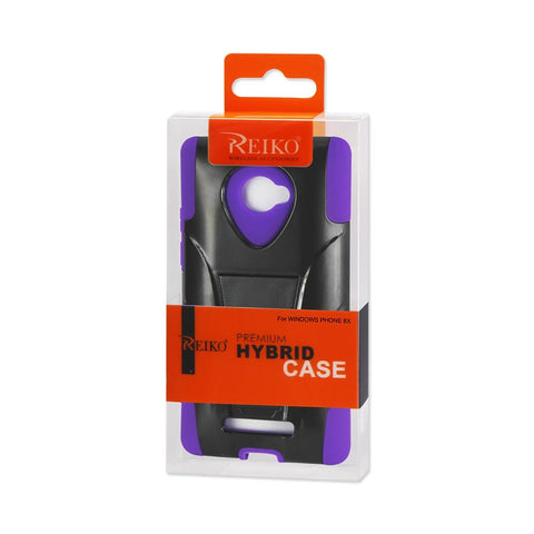Reiko Htc Windows Phone 8x Hybrid Heavy Duty Case With Kickstand In Black Purple