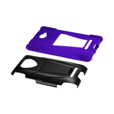 Reiko Htc Windows Phone 8x Hybrid Heavy Duty Case With Kickstand In Black Purple