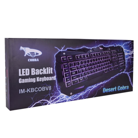 Imicro Desert Cobra Im-kbcobv8 Led Backlit 110-key Gaming Keyboardw/5 Programmable Macro Keys (black)