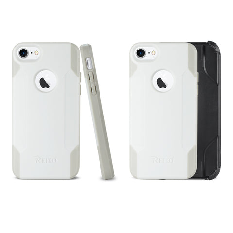 Reiko Iphone 8 3-in-1 Hybrid Heavy Duty Holster Combo Case In Ivory