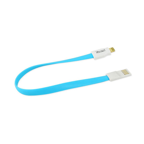 Reiko Iphone 6 Flat Magnetic Gold Plated Usb Data Cable 0.7 Foot In Blue