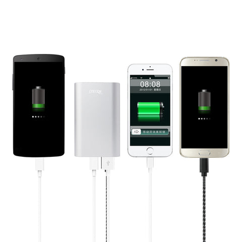 Reiko 2a5v 6800mah Universal Power Bank With Micro Cable And Dural Output Port In Silver