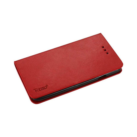 Reiko Iphone 6 Plus Flip Folio Case With Card Holder In Red
