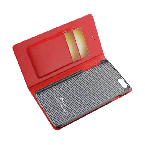 Reiko Iphone 6 Plus Flip Folio Case With Card Holder In Red