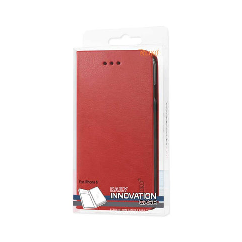 Reiko Iphone 6 Plus Flip Folio Case With Card Holder In Red