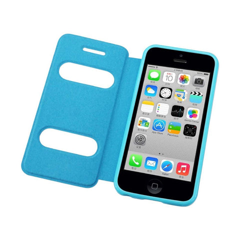 Reiko Iphone 5c Window Flip Folio Case In Blue