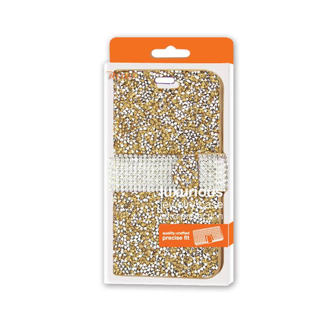 Reiko Iphone 6 Diamond Rhinestone Wallet Case In Gold