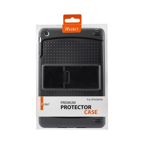 Reiko Ipad Mini Hybrid Heavy Duty Mesh Case With Kickstand In Black