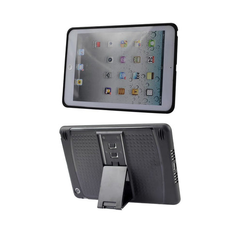 Reiko Ipad Mini Hybrid Heavy Duty Mesh Case With Kickstand In Black