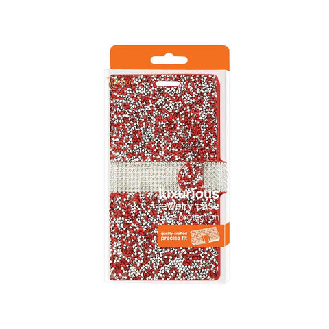 Reiko Lg V10 Diamond Rhinestone Wallet Case In Red