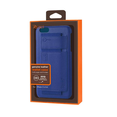 Reiko Iphone 6 Plus Rfid Genuine Leather Case Protection And Key Holder In Ultramarine